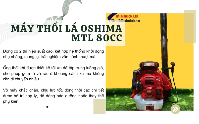 Máy thổi lá Oshima MTL 80CC công suất lớn cho vườn rộng