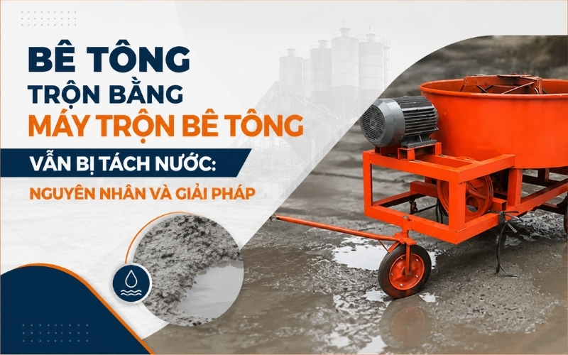 Bê tông trộn bằng máy trộn bê tông vẫn bị tách nước Nguyên nhân và giải pháp