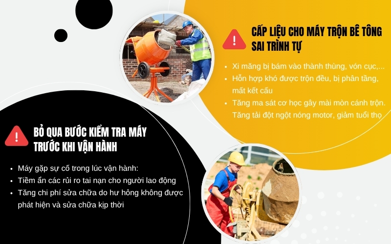 Sai Lầm Khi Vận Hành Máy Trộn Bê Tông