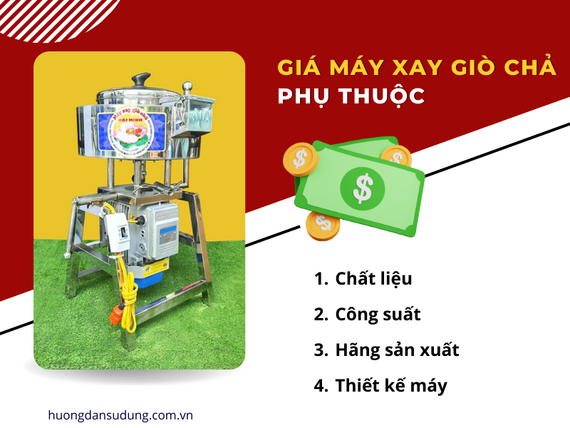 Các yếu tố quyết định đến giá máy xay giò chả