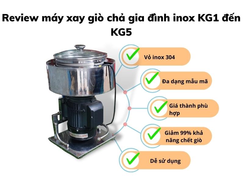 Review máy xay giò chả gia đình inox KG1 đến KG5