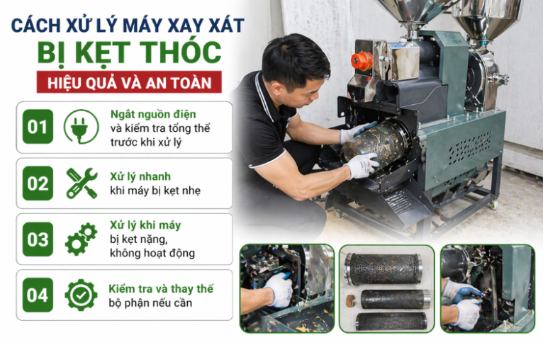 Máy Xát Gạo Bị Kẹt Thóc Xử Lý Như Thế Nào Hiệu Quả
