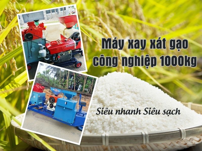 Siêu nhanh siêu sạch với máy xát gạo công nghiệp 1000kg