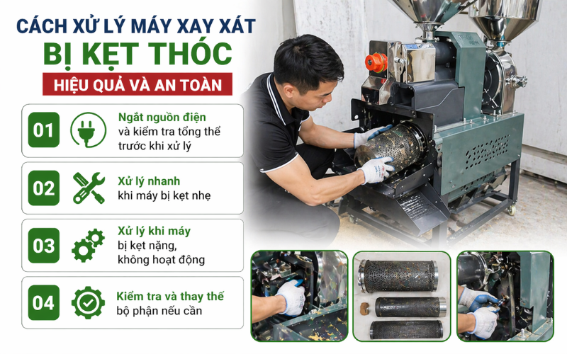 Cách xử lý máy xay xát bị kẹt thóc hiệu quả và an toàn