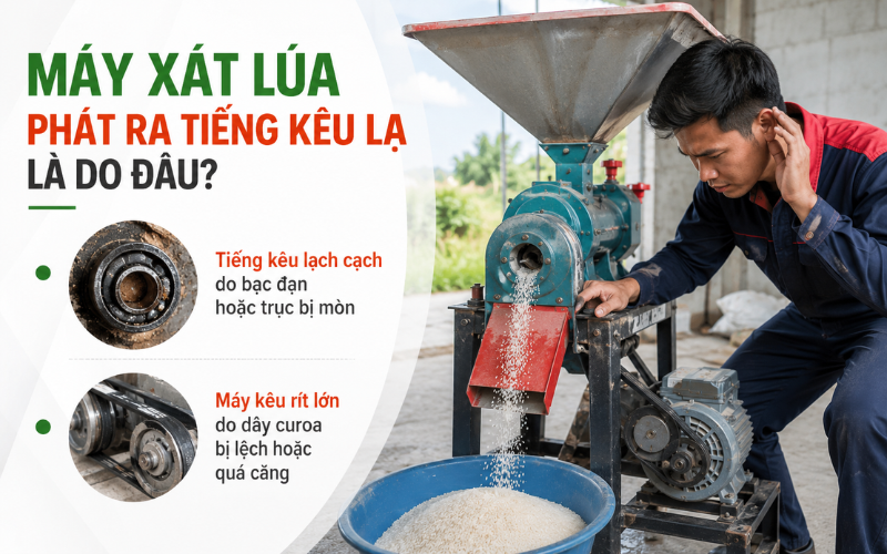 Tiếng kêu lạch cạch do bạc đạn hoặc trục bị mòn