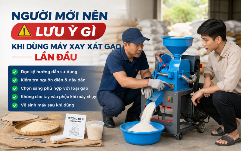 Người Mới Nên Lưu Ý Gì Khi Dùng Máy Xay Xát Gạo Lần Đầu