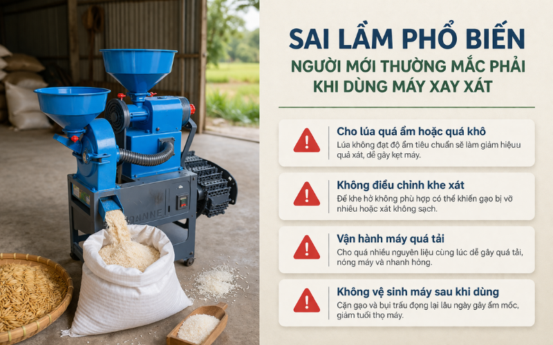 Sai lầm phổ biến người mới thường mắc phải khi dùng máy xay xát