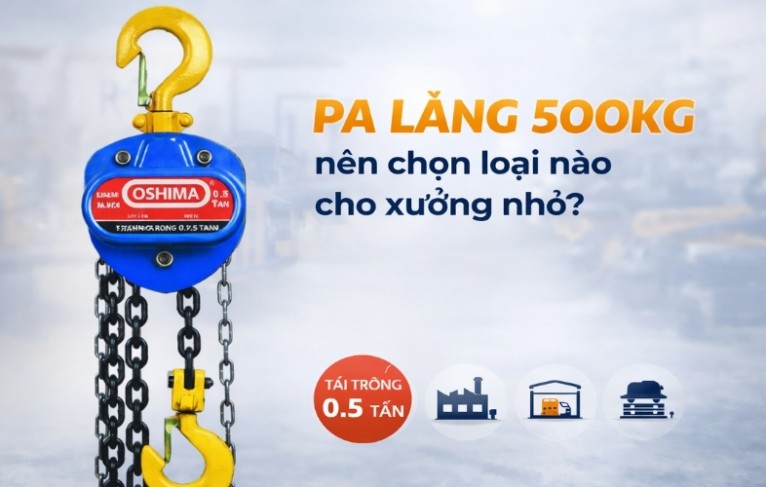 Pa lăng 500kg nên chọn loại nào cho xưởng nhỏ?