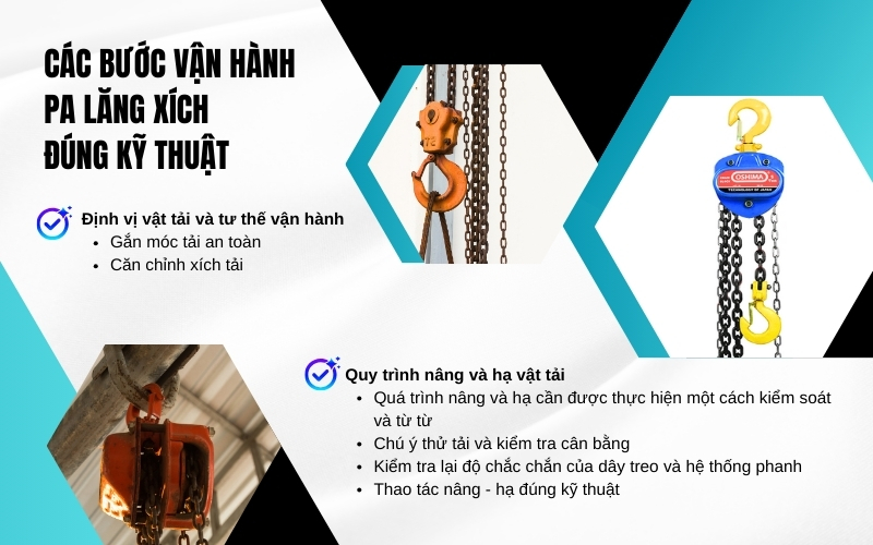Các bước vận hành pa lăng xích đúng kỹ thuật