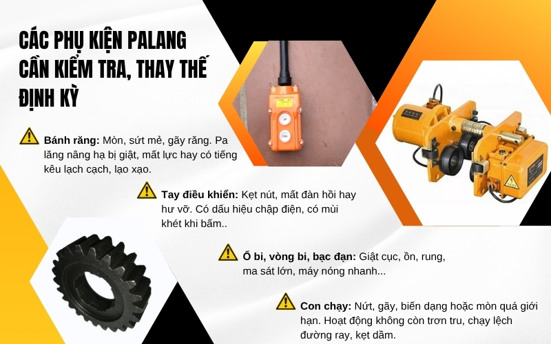 Các phụ kiện palang cần kiểm tra, thay thế định kỳ
