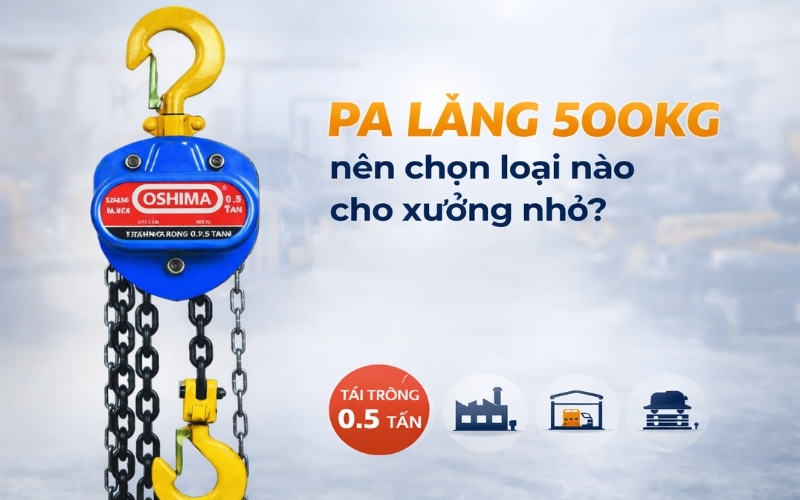 Pa lăng 500kg nên chọn loại nào cho xưởng nhỏ