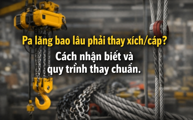 Pa lăng bao lâu phải thay xích cáp Cách nhận biết và quy trình thay chuẩn