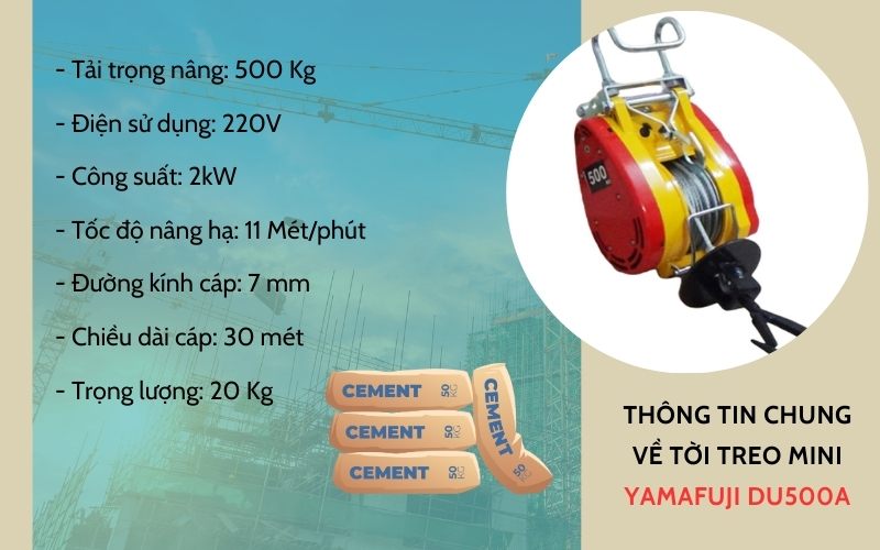 Thông tin chung về tời treo mini Yamafuji DU500A