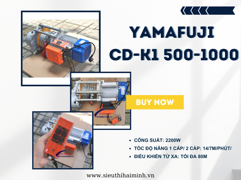 Tời kéo điều khiển từ xa thương hiệu Nhật - Yamafuji CD-K1 500-1000