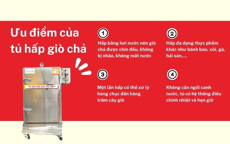 Ưu điểm của tủ hấp giò