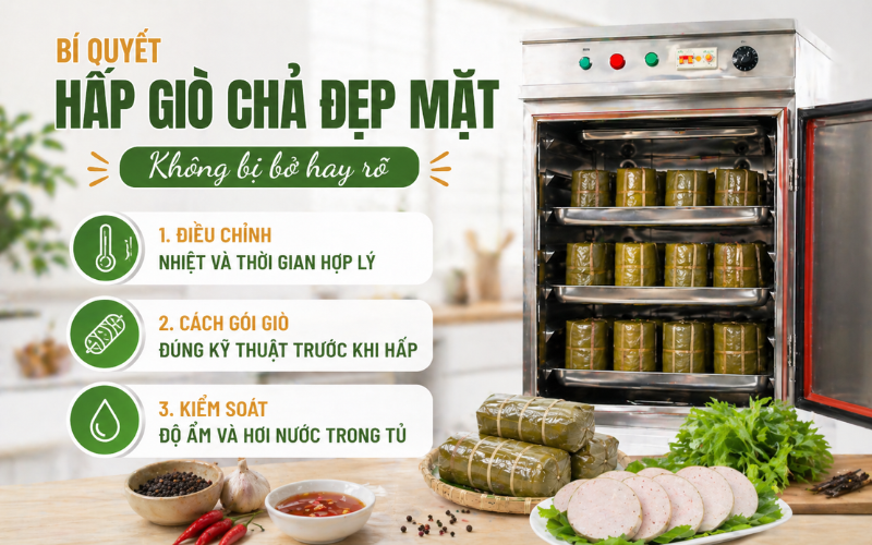 Bí quyết hấp giò chả đẹp mặt, không bị bở hay rỗ