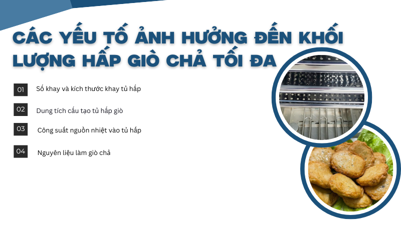 Các yếu tố ảnh hưởng đến khối lượng hấp giò chả tối đa