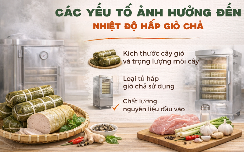 Các yếu tố ảnh hưởng đến nhiệt độ hấp giò chả