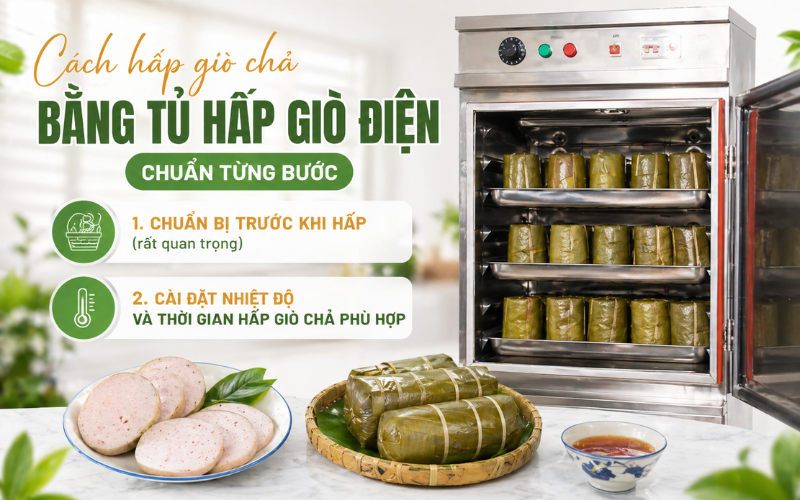 Cách hấp giò chả bằng tủ hấp giò điện chuẩn từng bước