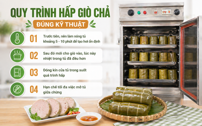 Quy trình hấp giò chả đúng kỹ thuật