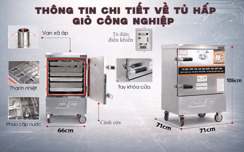 Thông tin chi tiết về tủ hấp giò công nghiệp