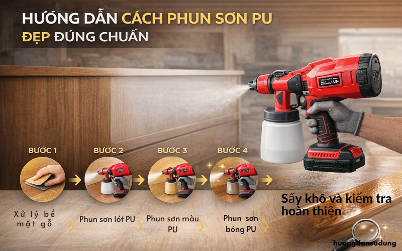 Hướng dẫn cách phun sơn PU đẹp đúng chuẩn