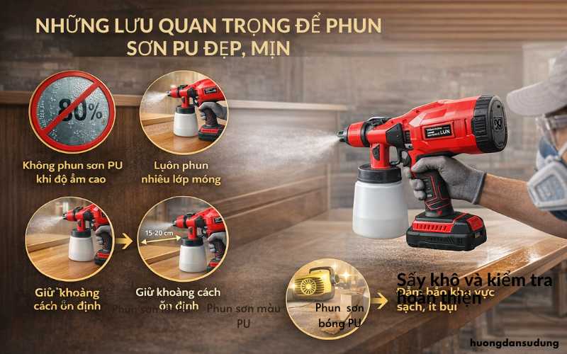Những lưu quan trọng để phun sơn PU đẹp, mịn