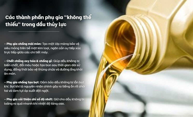 Các thành phần phụ gia "không thể thiếu" trong dầu thủy lực