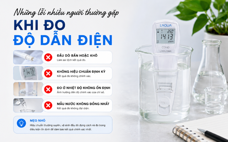 Những lỗi nhiều người thường gặp khi đo độ dẫn điện