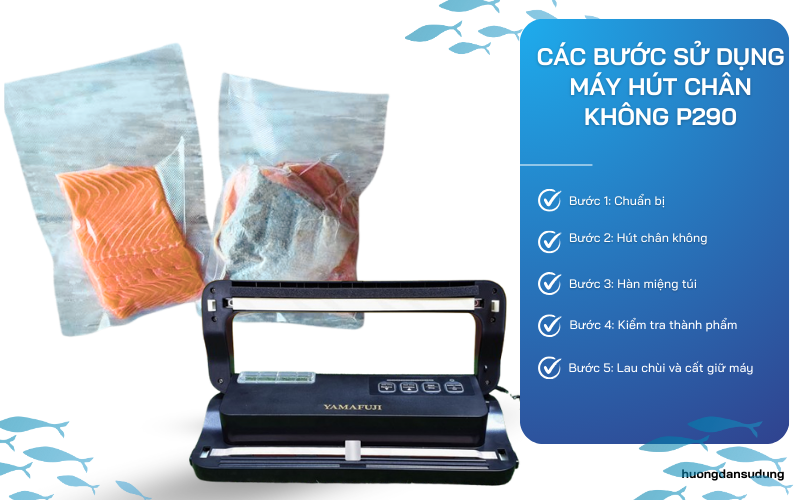 Các bước sử dụng máy hút chân không P290
