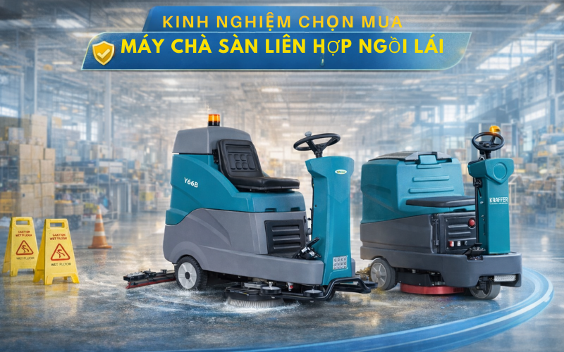 Kinh nghiệm chọn mua máy chà sàn liên hợp ngồi lái phù hợp nhu cầu