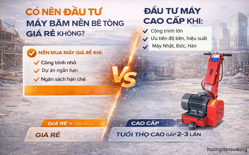 Có nên đầu tư máy băm nền bê tông giá rẻ không?