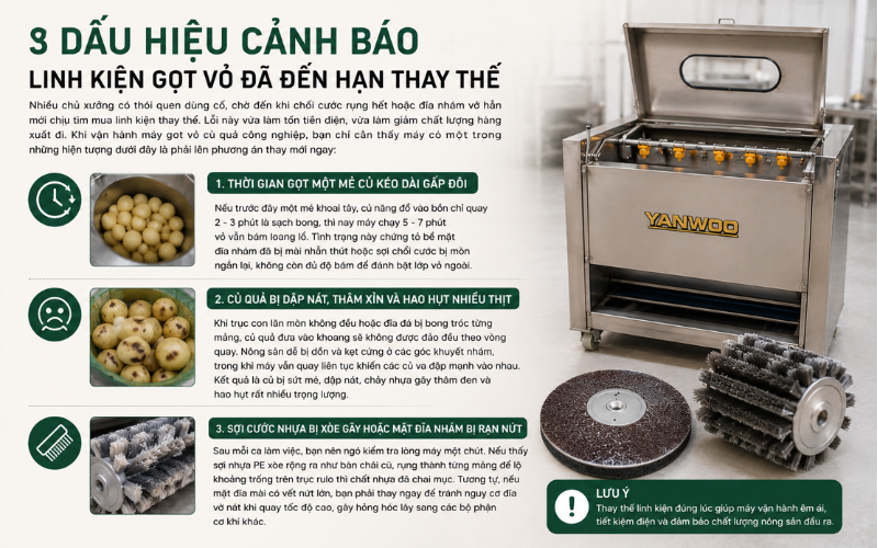 3 Dấu hiệu cảnh báo linh kiện gọt vỏ đã đến hạn thay thế
