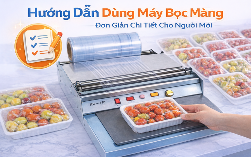 Hướng Dẫn Dùng Máy Bọc Màng Đơn Giản Chi Tiết Cho Người Mới