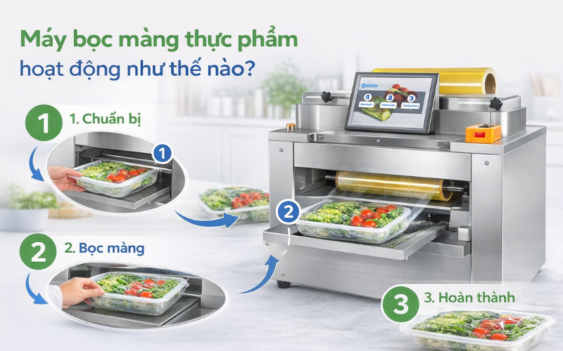 Máy bọc màng thực phẩm hoạt động như thế nào