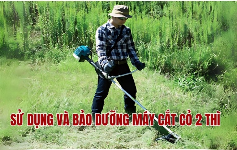 Sử dụng và bảo dưỡng máy cắt cỏ 2 thì