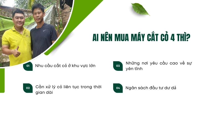 Ai nên mua máy cắt cỏ 4 thì?
