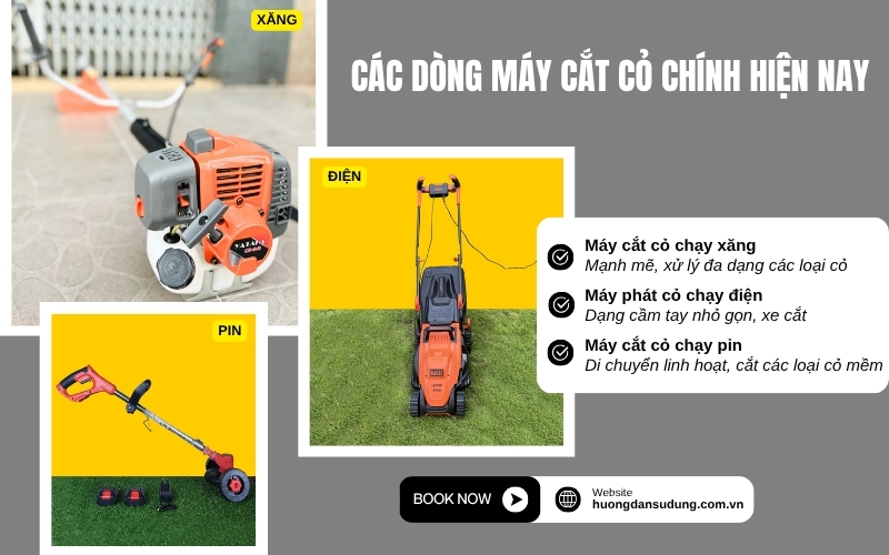 Các dòng máy cắt cỏ chính hiện nay