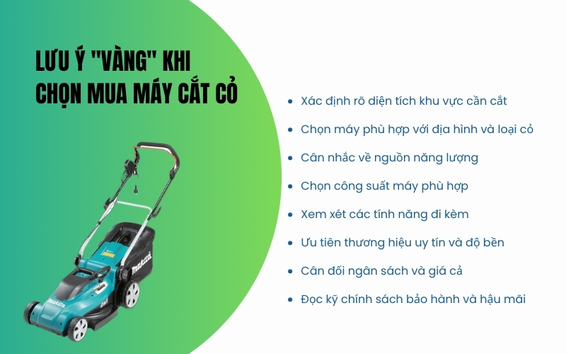Lưu ý "vàng" khi chọn mua máy cắt cỏ