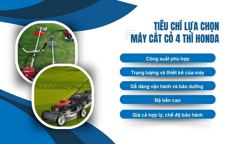 Tiêu chí lựa chọn máy cắt cỏ 4 thì Honda