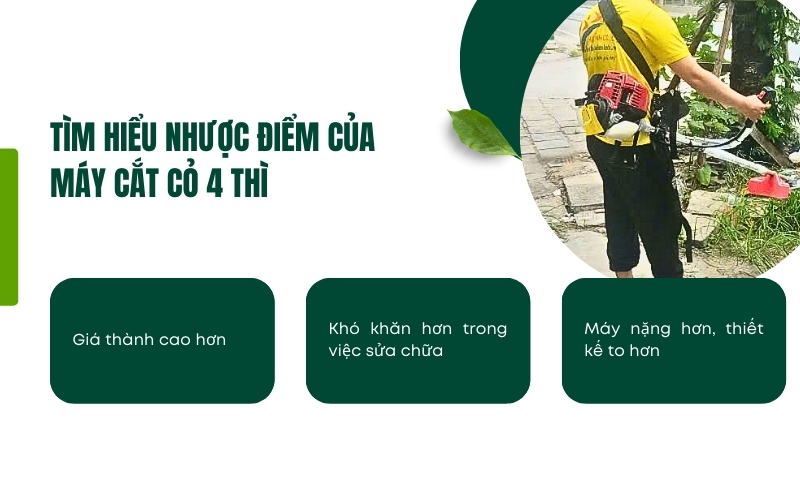 Tìm hiểu nhược điểm của máy cắt cỏ 4 thì