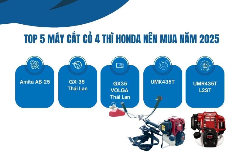 Top 5 máy cắt cỏ 4 thì Honda nên mua năm 2025