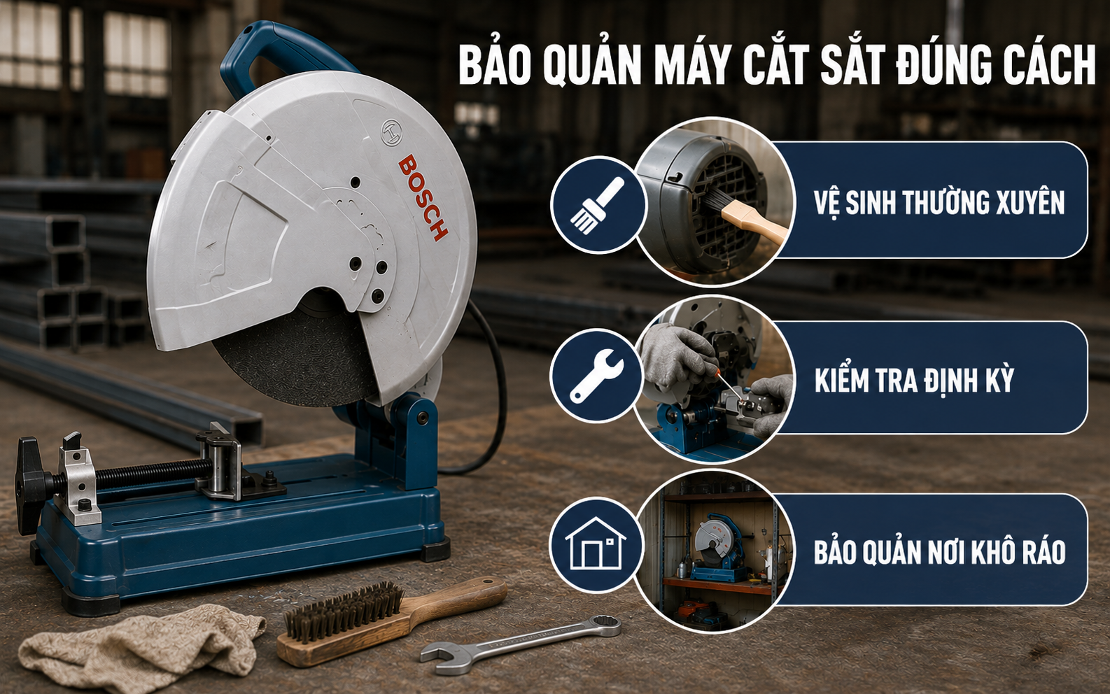 Bảo quản máy cắt sắt đúng cách