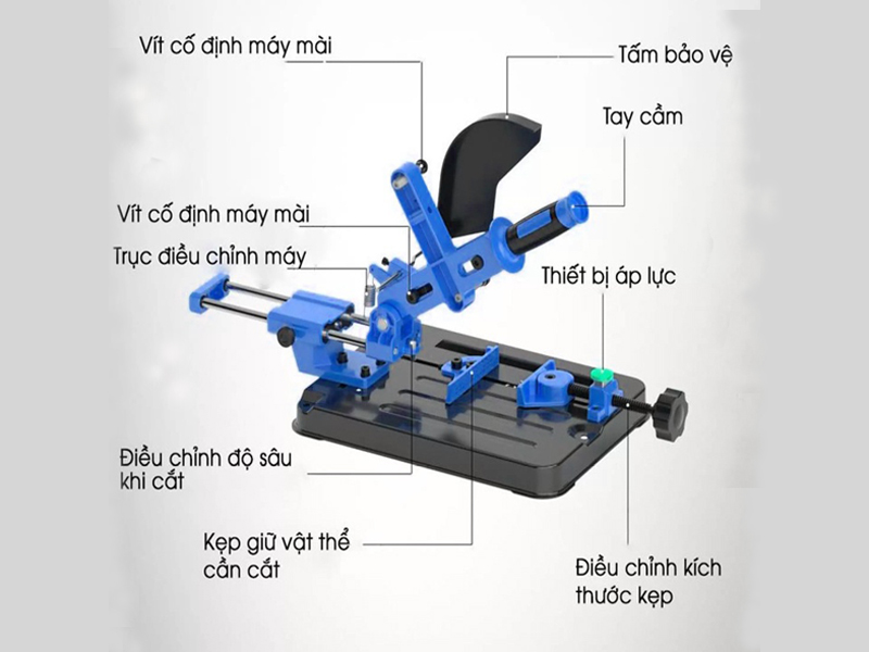 cấu tạo bộ dụng cụ chế máy cắt sắt bàn mini