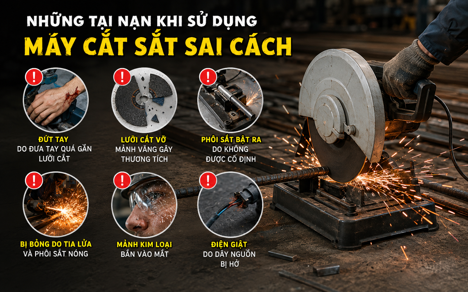 Những tai nạn khi sử dụng máy cắt sắt