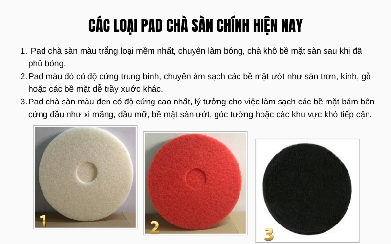 Các loại pad chà sàn chính hiện nay