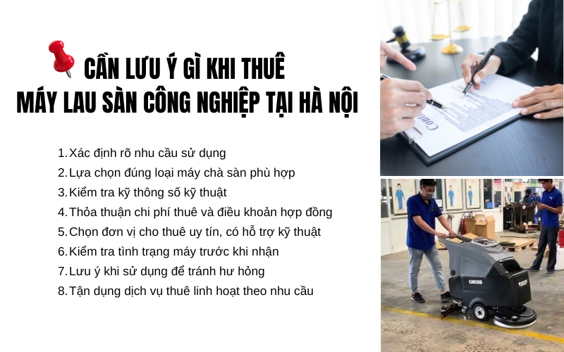 Cần lưu ý gì khi thuê máy lau sàn công nghiệp tại Hà Nội