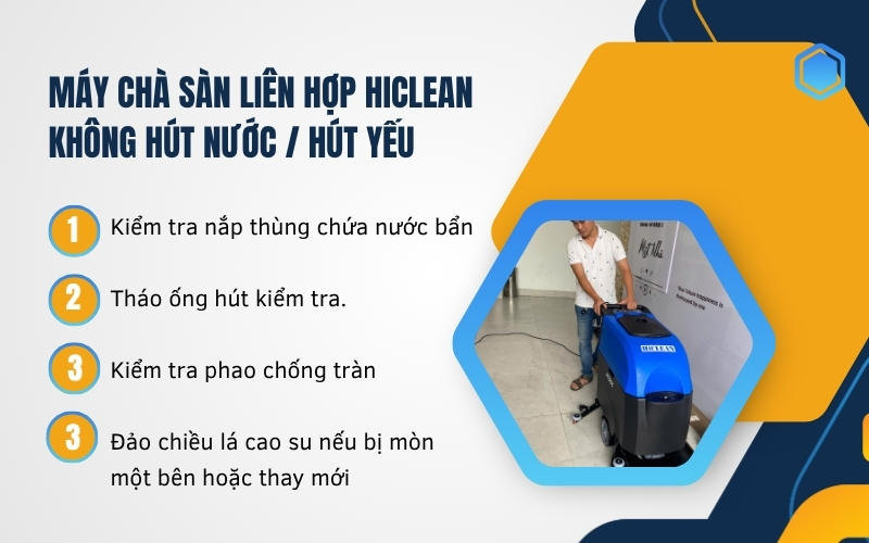 Máy chà sàn liên hợp HiClean không hút nước / hút yếu