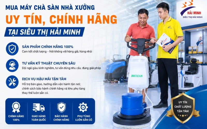 Mua máy chà sàn nhà xưởng ở đâu uy tín, chính hãng