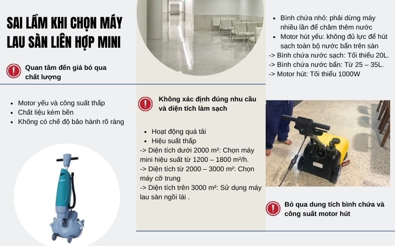 Sai Lầm Khi Chọn Máy Chà Sàn Liên Hợp Mini